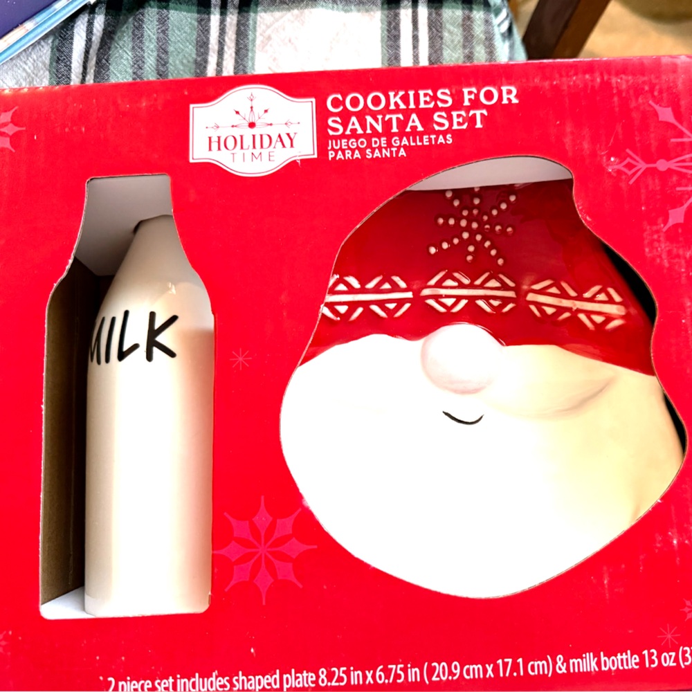 Holiday Time Santa Cookie Set - Red and White
